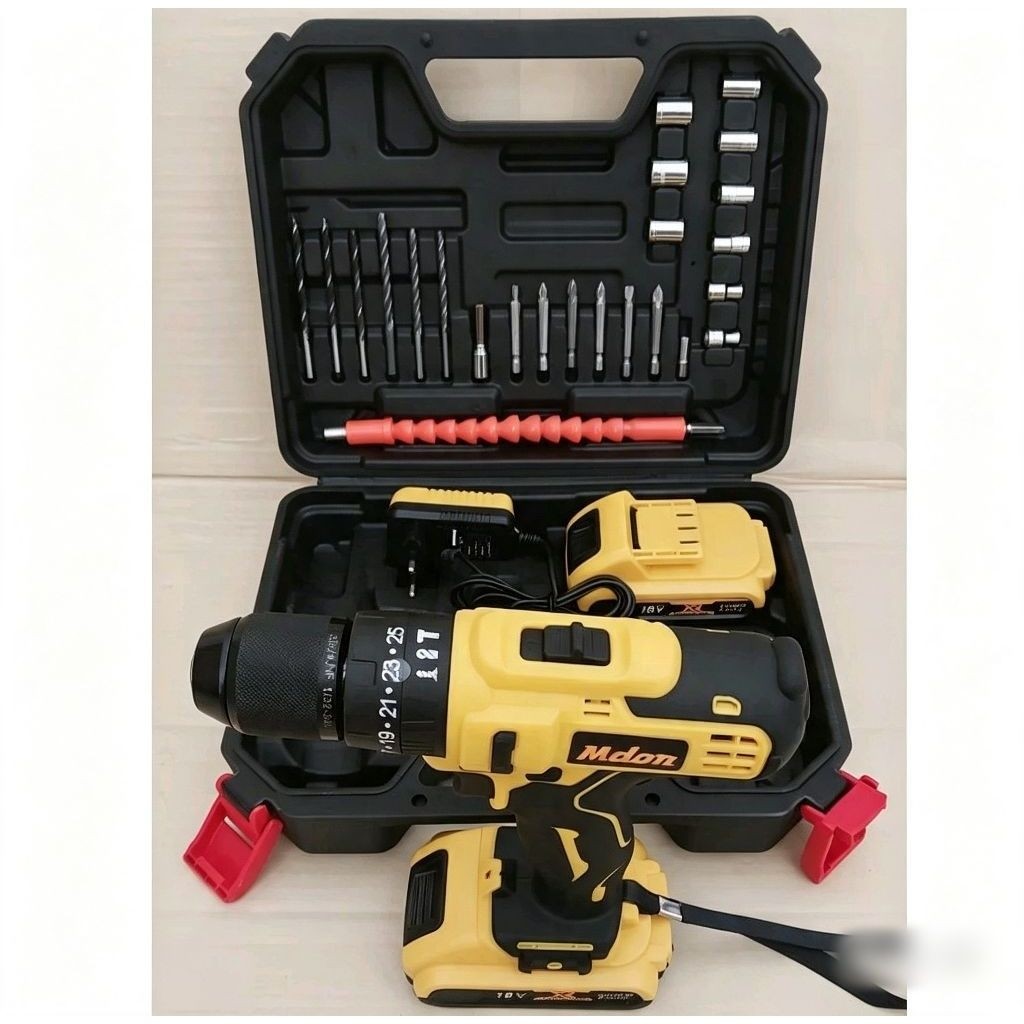 Mesin bor tangan besi tembok Mdon 18Ts Cordless Lithium 10mm