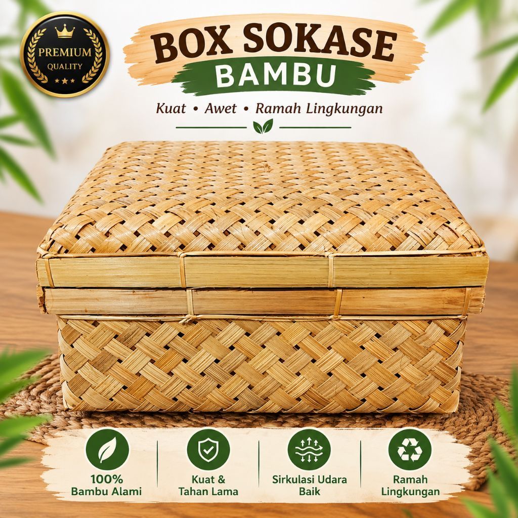 box sokase bambu besek bambu kotak hampers bambu box anyaman sokase bambu warna asap natural