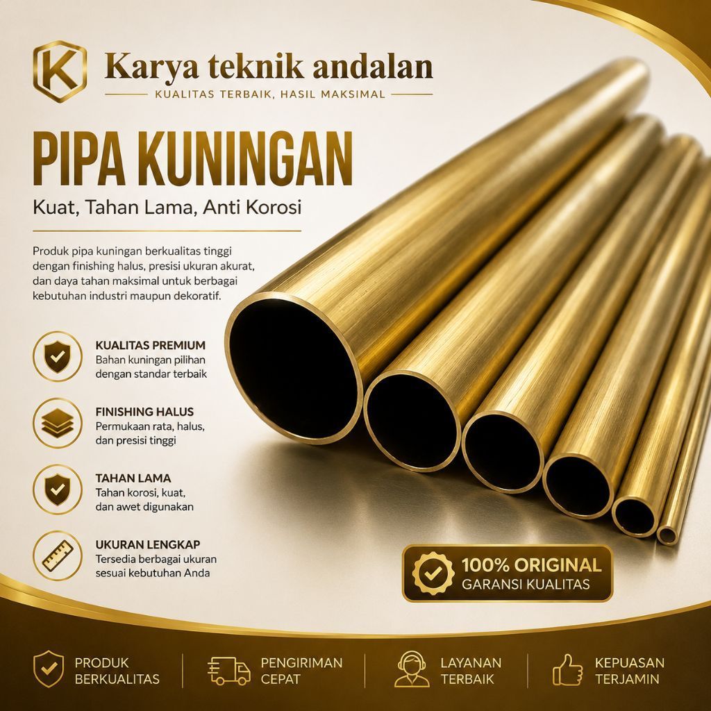 pipa kuningan diameter 25mm X 2mm X 25cm