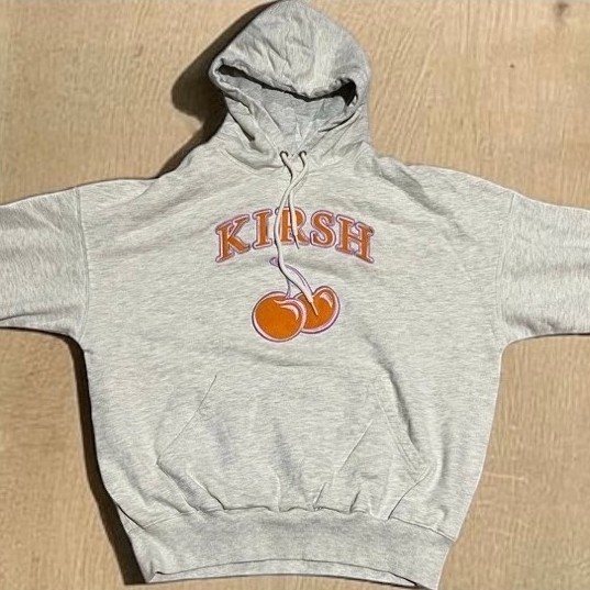 Hoodie Kirsh Cherry Oversize Grey Misty Korean Style Premium Uniseks