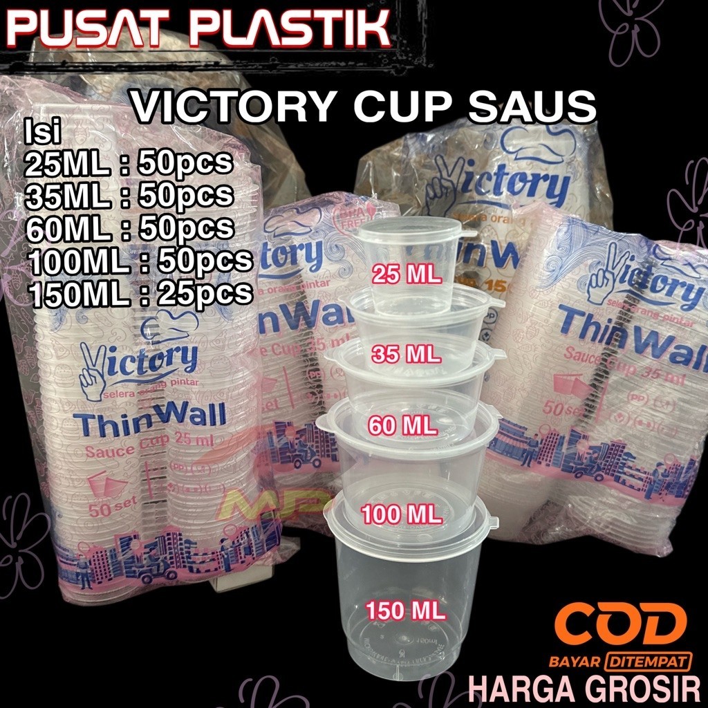 Thinwall Cup Saos Victory 25ML 35ML 60ML 100ML 150ML | Saus Cup Victory | Cup Sambal