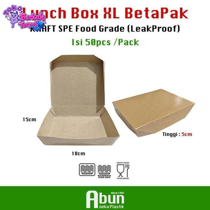 Lunch Box Paper XL (Extra Large) BetaPack Isi 100pcs