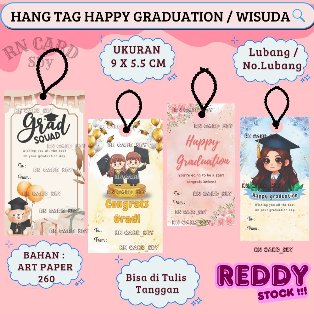 HANG TAG GRADUATION || CUSTOM HANG TAG WISUDA || KARTU UCAPAN WISUDA