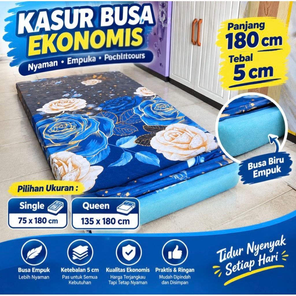 KASUR BUSA EKONOMIS TIPIS 5 CM PANJANG 180 CM