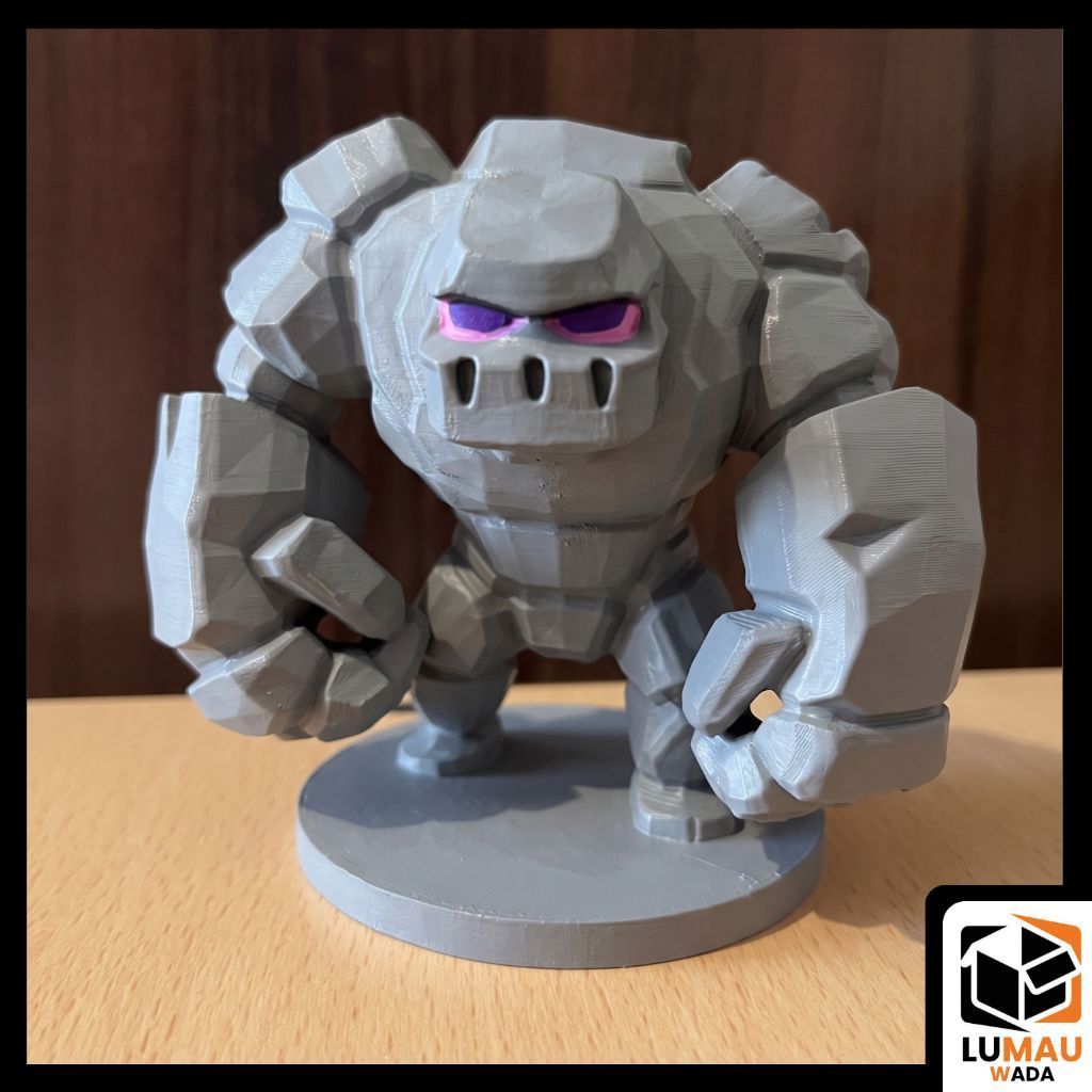 Miniatur Figure Golem Clash of Clans Plastik Premium - Display Meja Gaming
