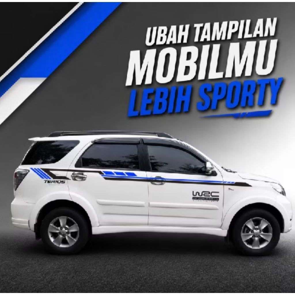 Sticker mobil rush terios stiker list variasi wrc mobil rush terios keren tahan lama
