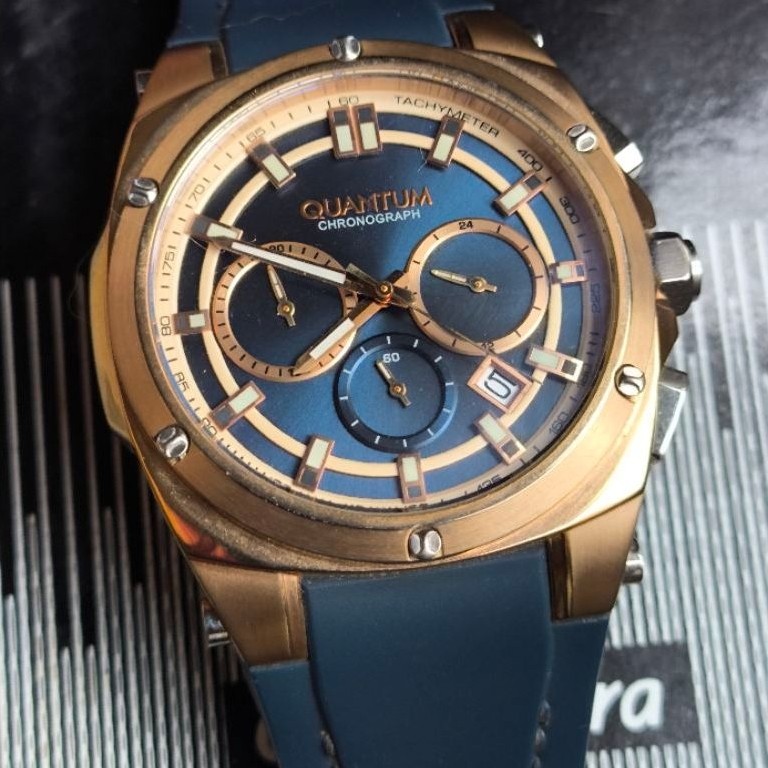 Jam Tangan Pria QUANTUM HNG704.499 Chronograph Rubber Strap
