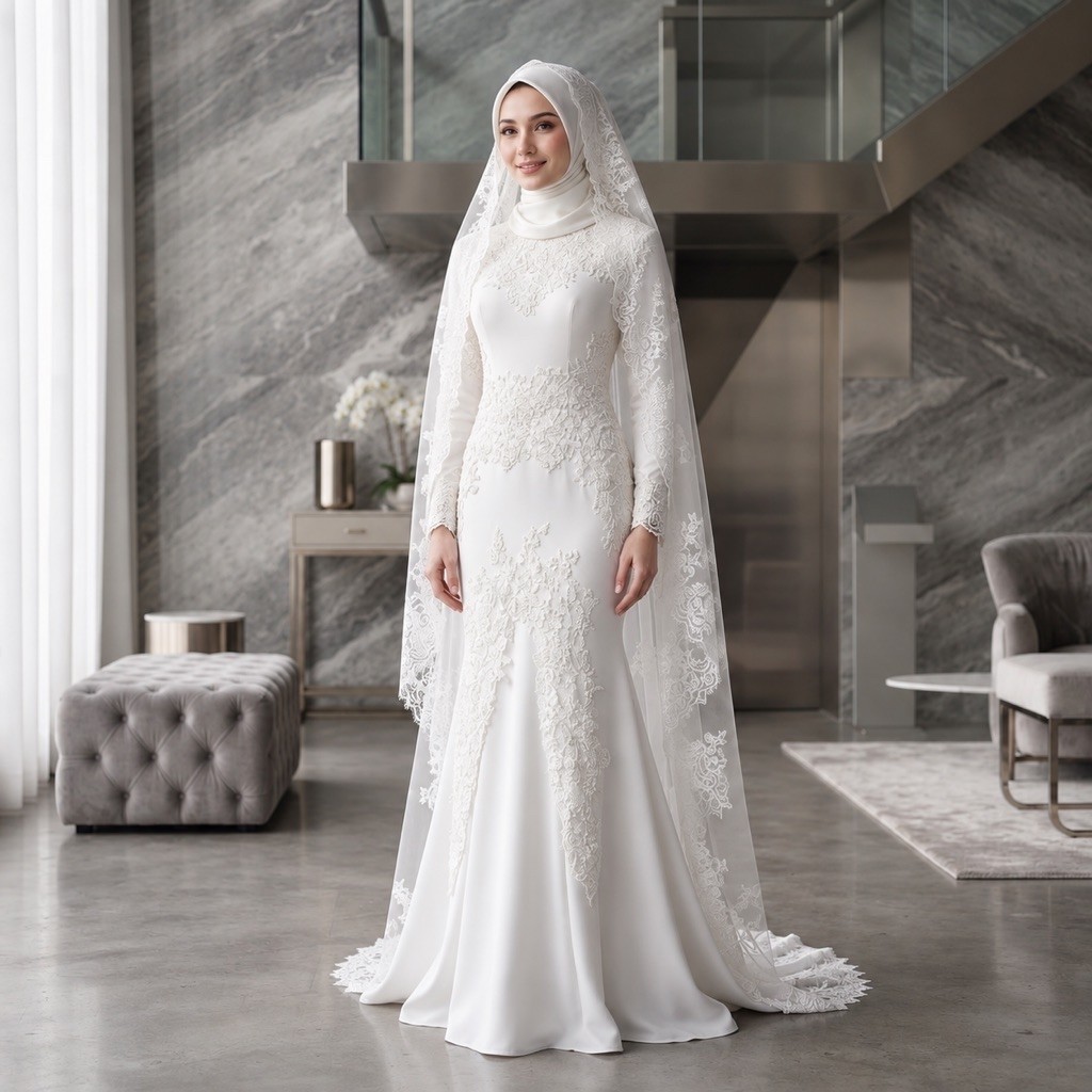 gaun pengantin Malaysia melayu gaun akad gaun wimah wedding dress muslimah gaun turki gaun penhantin