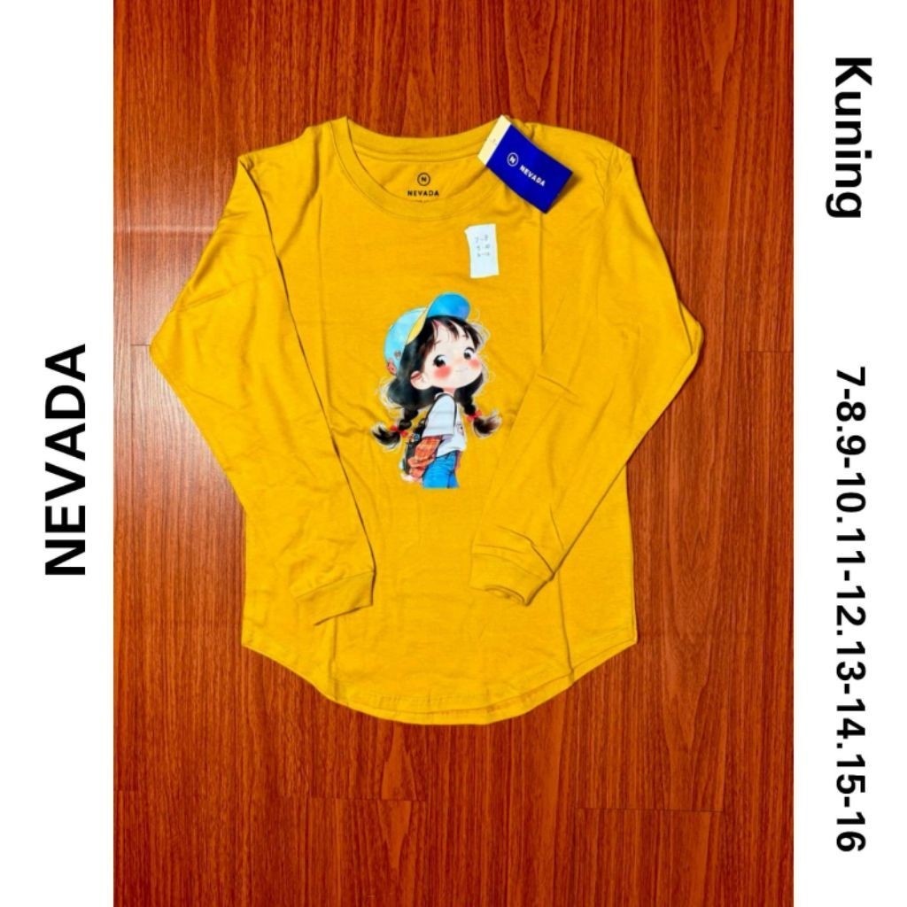 Kaos panjang anak perempuan tanggung