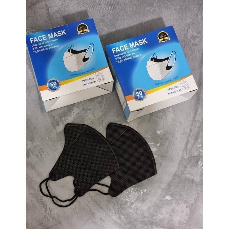 ZORUNE MASKER DUCKBILL ISI 50 PCS DEWASA (HITAM/PUTIH) SAMARINDA TERMURAH