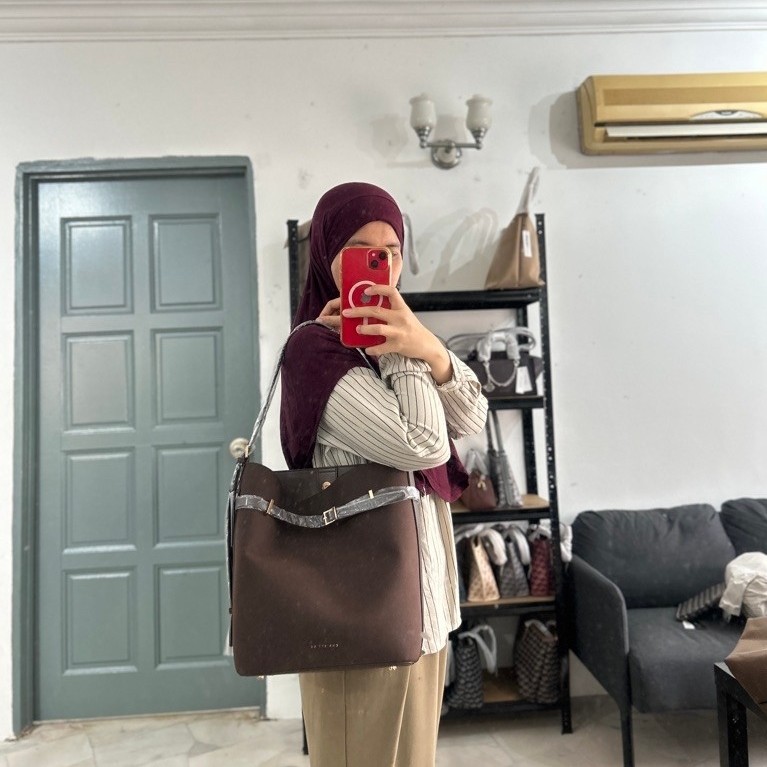 Anora tote bag 100% original warna chesnut