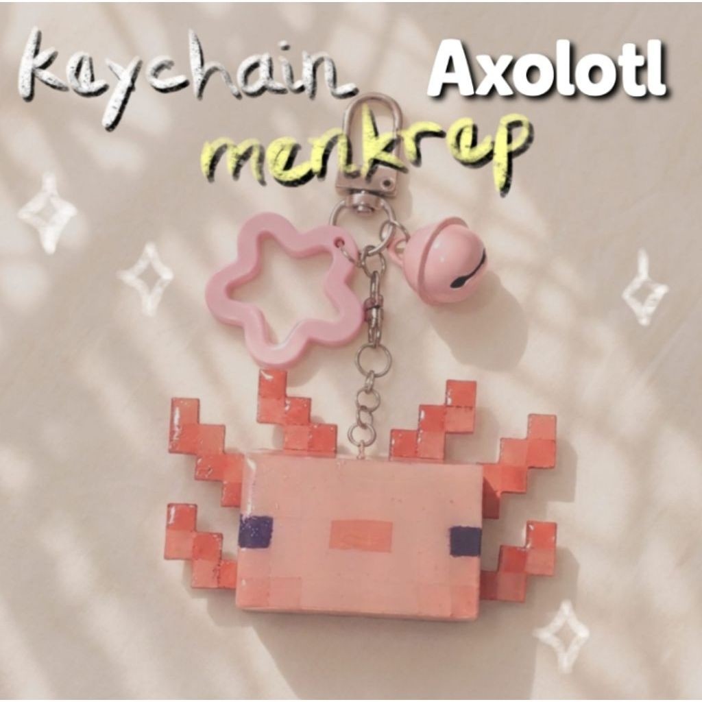 HANDMADE Keychain Axolotl Minecraft