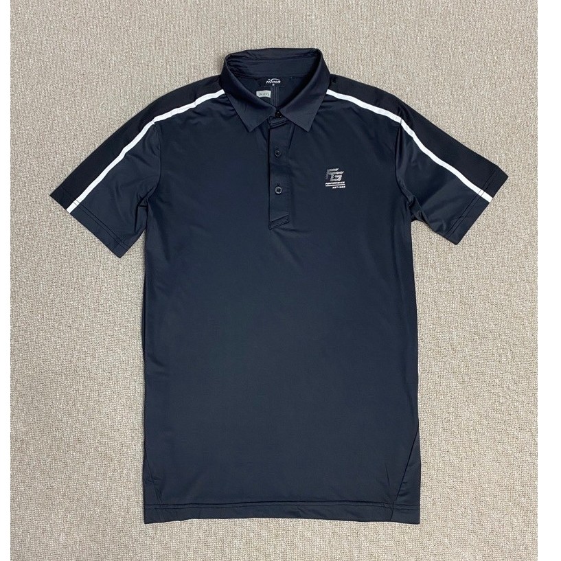 polo shirt golf FG hitam lis putih preloved second
