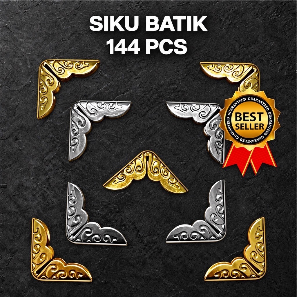 (144 PCS / 1 GROSS) SIKU BATIK PREMIUM SIKU BUKU YASIN BUKU WISUDA SKRIPSI SUDUT EMAS GOLD NIKEL SIL