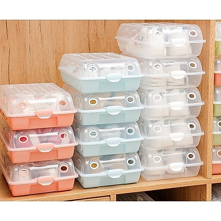 HL0199 Kotak Sepatu Plastik Transparan Penyimpanan Kotak Sepatu Shoes Storage Box