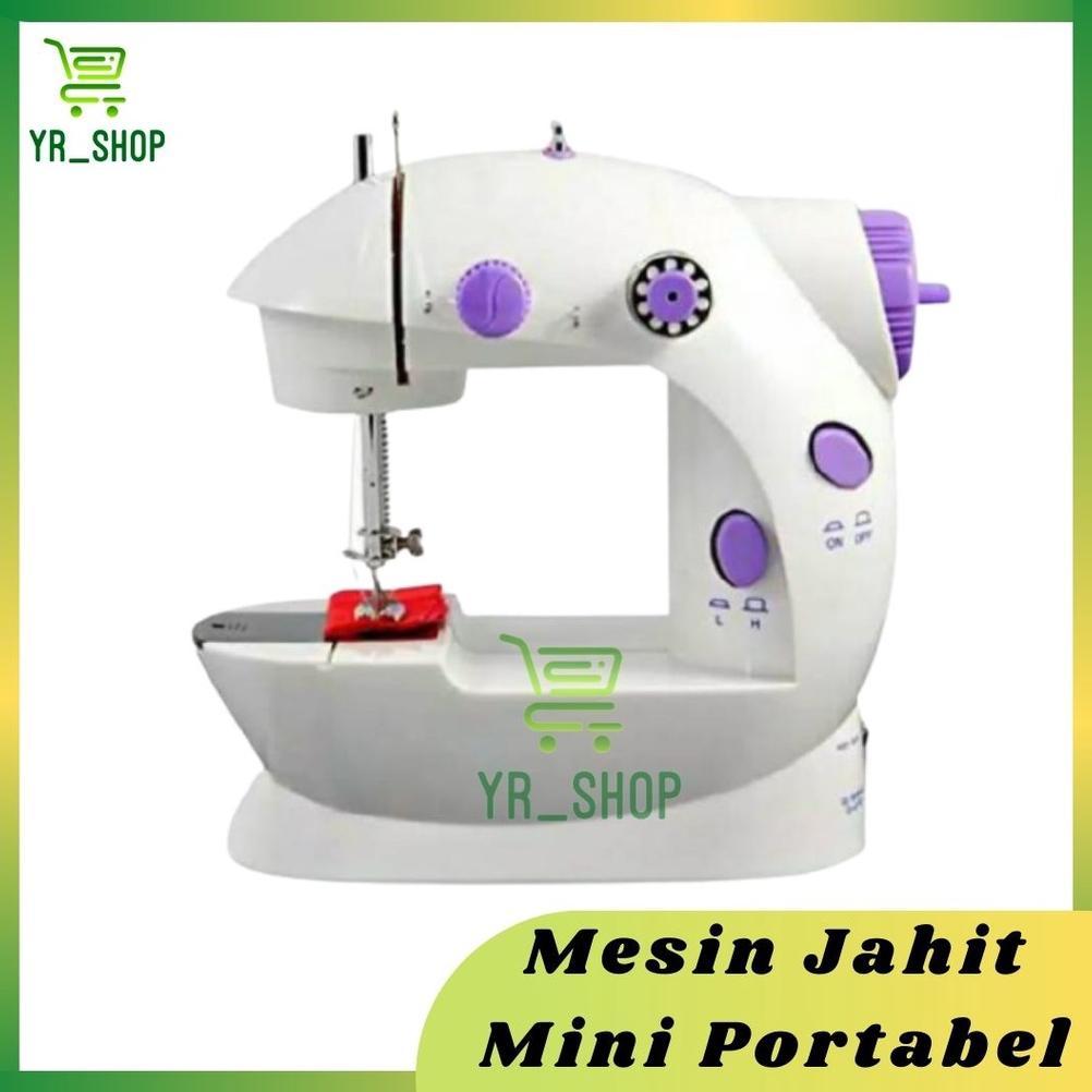Mesin jahit portable / Mesin jahit mini type 202 ada lampunya Lengkap dengan Pedal dan adaptor2 / Me