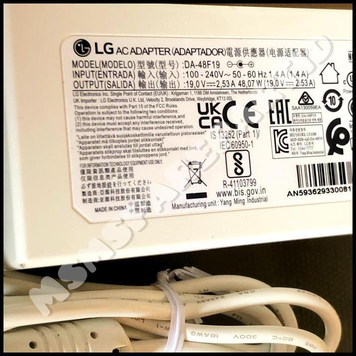 TERLARIS ADAPTOR TV LG ORIGINAL ASLI  DA-48F19 19 V - 2,53 A