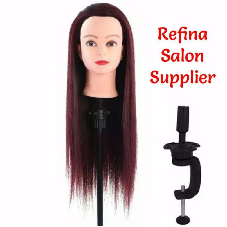 Manekin Rambut Wanita Latihan Potong Hairdo - Free Penjepit Meja