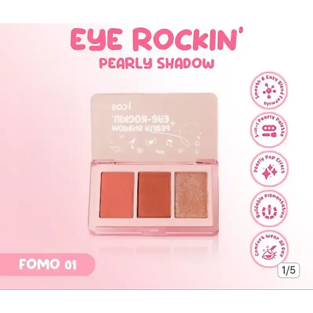 ICOS Eye-Rockin' Pearly Shadow#Eye shadow Pigmented#Eye shadow Tiga Warna#Eye Shadow Icos