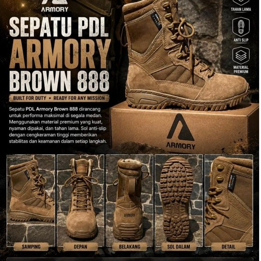SEPATU PDL COYOTE BROWN ARMORY IMPOR