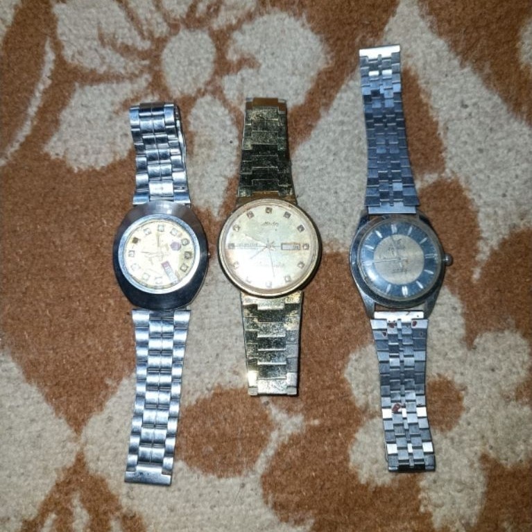 Jam tangan vintage Rado, mido, garuda borongan, kondisi second seperti difoto, untested anggap mati