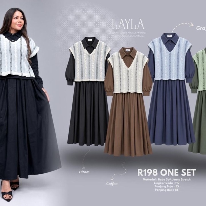 Anggi Setrok Layla - setelan rok Layla - Setrok Layla terbaru