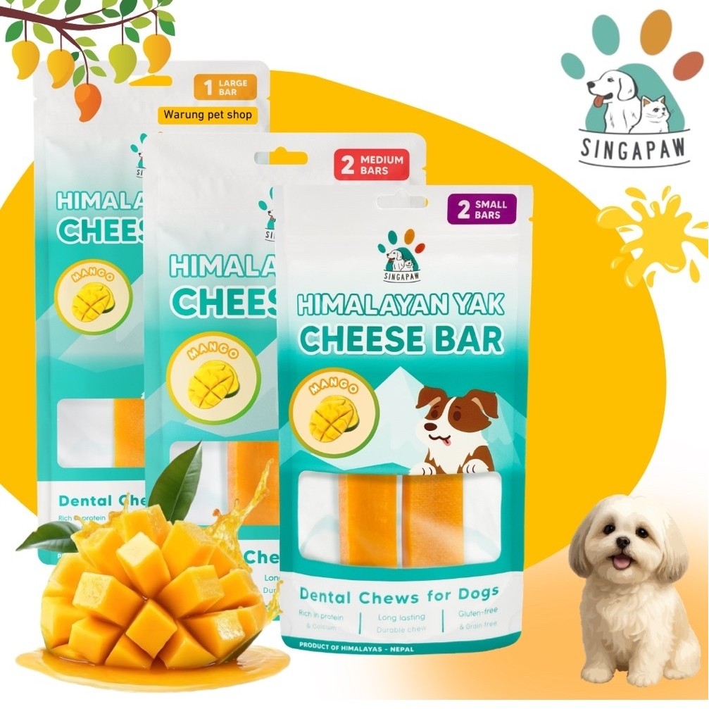 Singapaw Himalayan Yak Cheese Bar Manggo Dental Chews For Dog