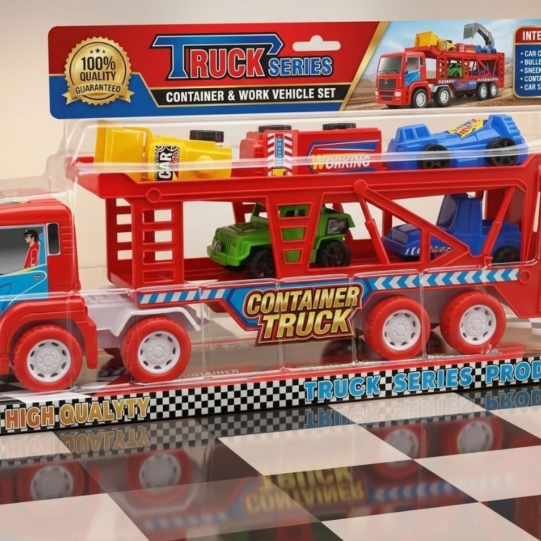 Mainan Truk Kontainer Pengangkut Mobil Konstruksi ST 2111 (637)