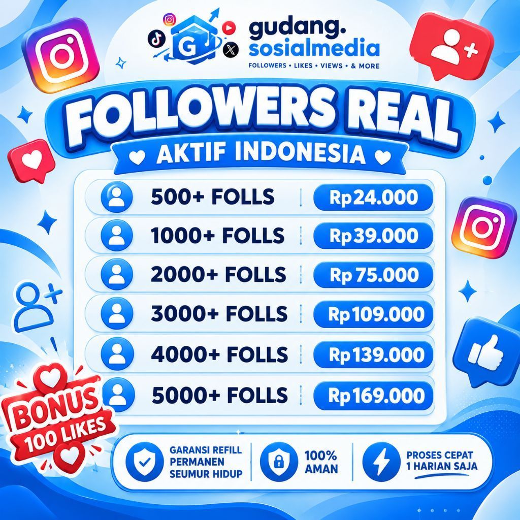 Folls IG Indo Followers Indonesia Permanent Real Asli Aktif Instagram