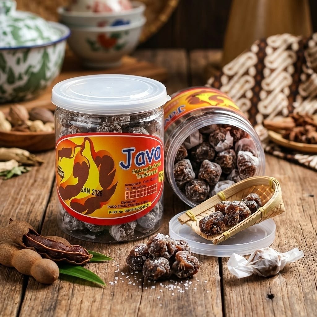 Manisan gula asem permen asem toples java