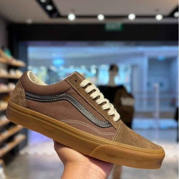 VANS OLD SKOOL VINTAGE GUM CHOCOLATE BLACK ORIGINAL RESMI