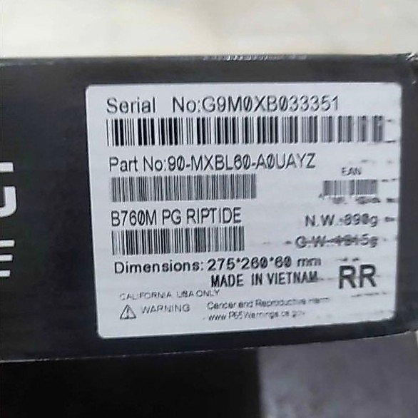 Motherboard Asrock pg b760m riptide