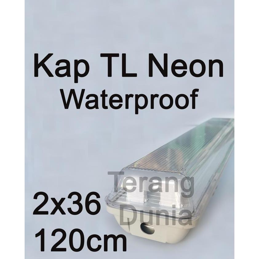 NEW Kap Lampu Waterproof 2x36 Kap Rumah Lampu Neon Tahan Air Rumah Lampu Waterproof Kap TL Waterproo