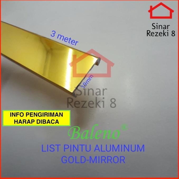 List Pintu GOLD MIRROR Lis Profil Aluminium Edging Frame Lemari EA 19