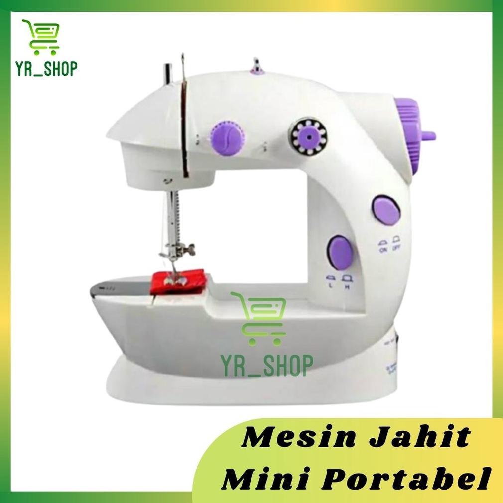 Mesin jahit portable / Mesin jahit mini type 202 ada lampunya Lengkap dengan Pedal dan adaptor2 / Me