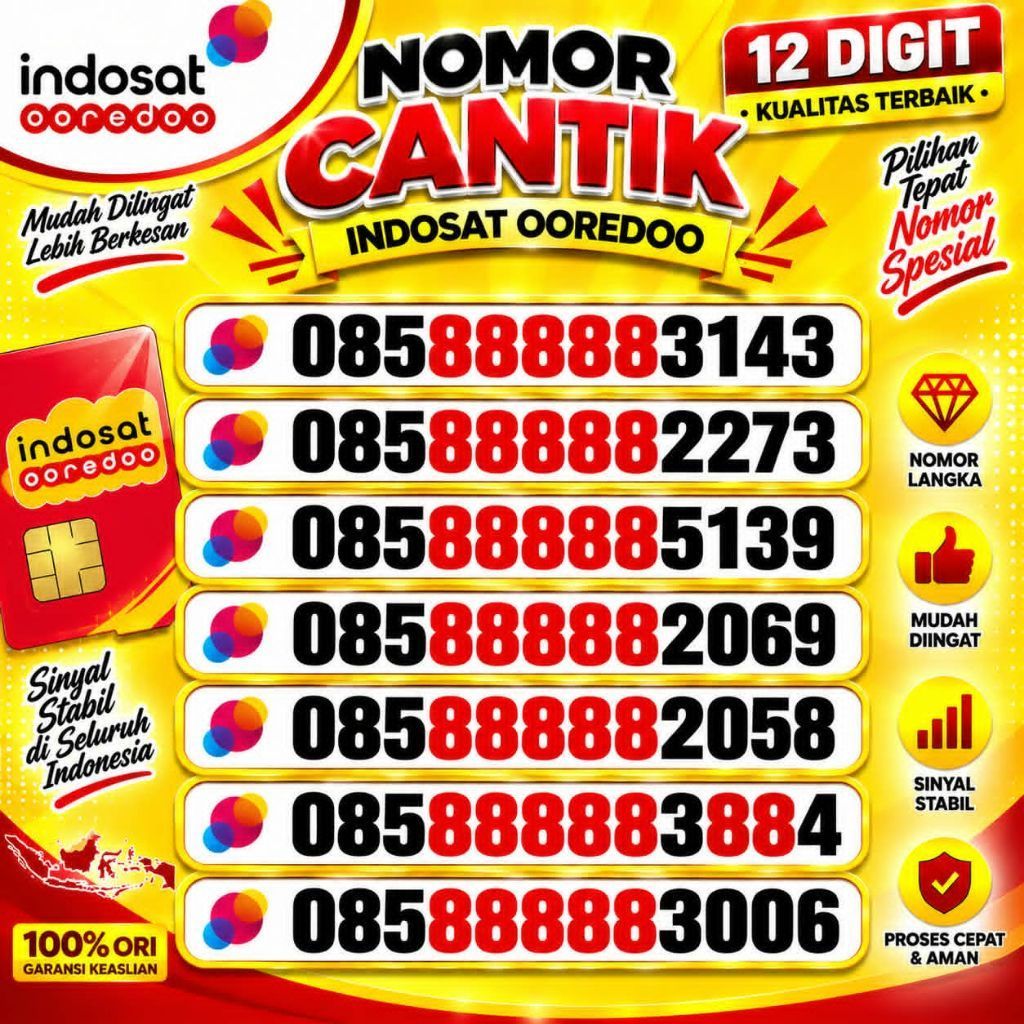 Nomor cantik indosat  nomer cantik IM3 11 dan 12 digit 11 dan 12  angka  mantab 88888 99999 888 999 