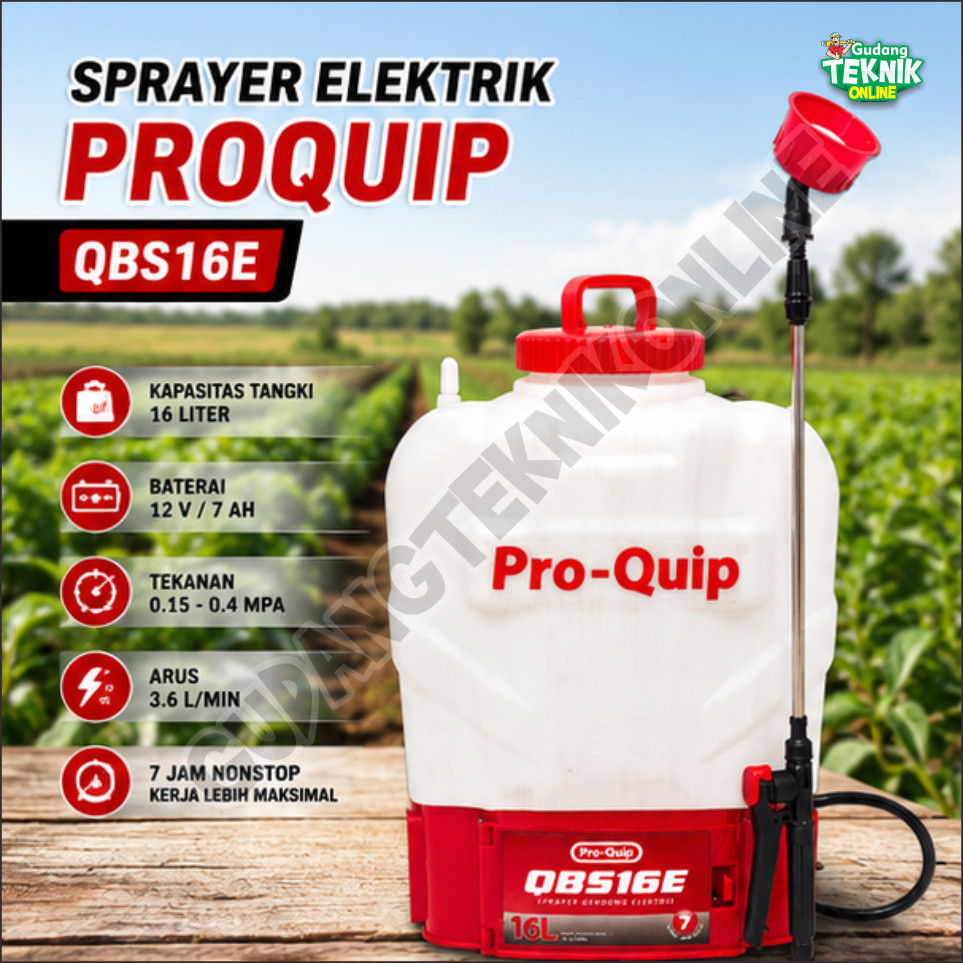 Sprayer Hama Elektrik 16L PROQUIP QBS16E/ Alat Semprot Semprotan Obat Hama Elektrik 16 Liter QBS-16E