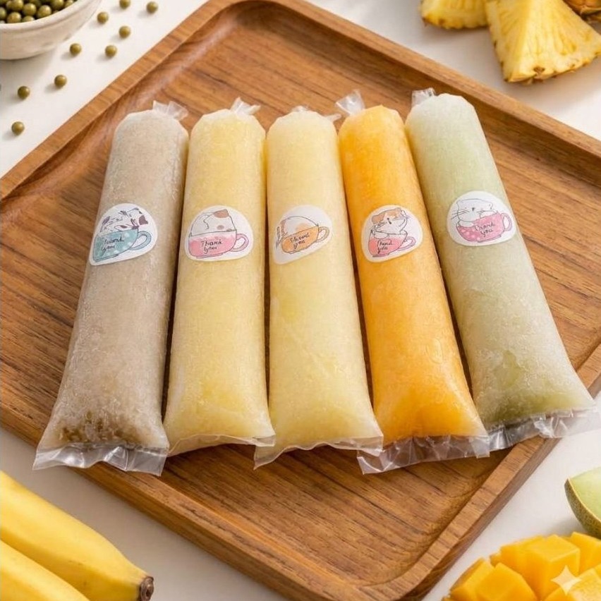 Es Mambo Buah Asli Homemade | Es Lilin Frozen Nanas, Pisang, Mangga, Melon, Kacang Hijau / Alilah St