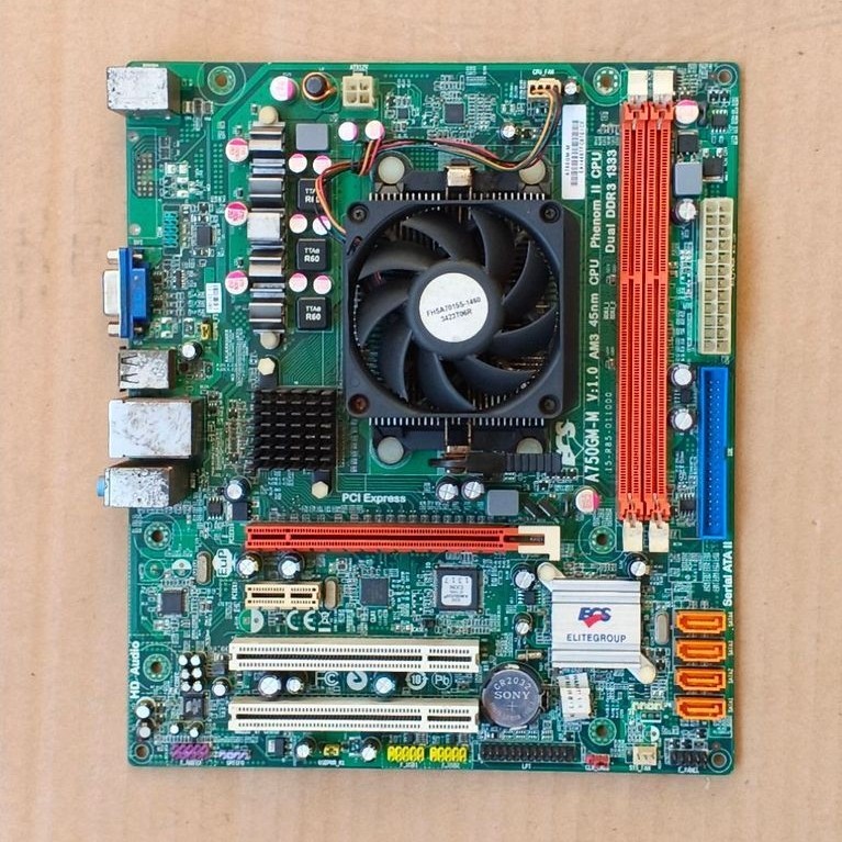 paket motherboard mainboard amd ecs +proc athlon II X2 260 MINUS SOUND