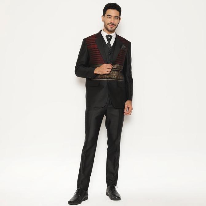 YUNG Setelan Jas Celana Ulos Semi Wool Wedding