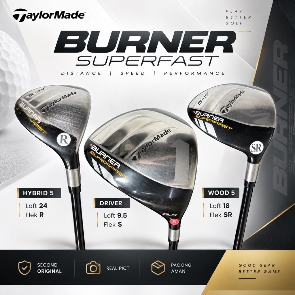 Driver Wood Golf Taylormade Burner Superfast  - Stick Golf Driver Wood Bekas Original