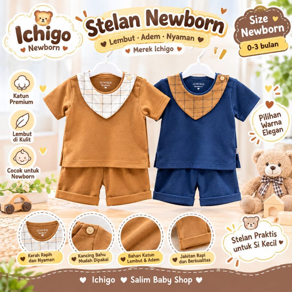 Setelan bayi - setelan newborn - set bayi - setelan ichigo - setelan anak - Ichigo
