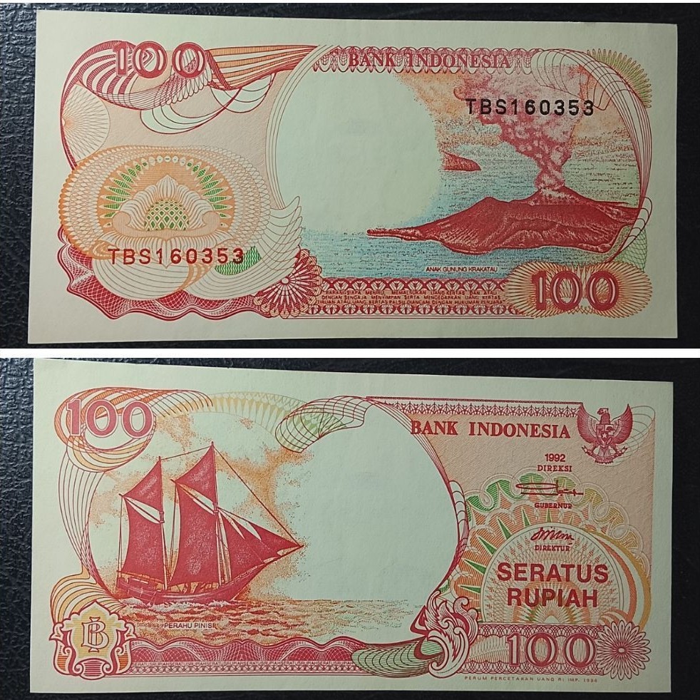 uang kuno indonesia 100 phinisi tahun 1992 p3964