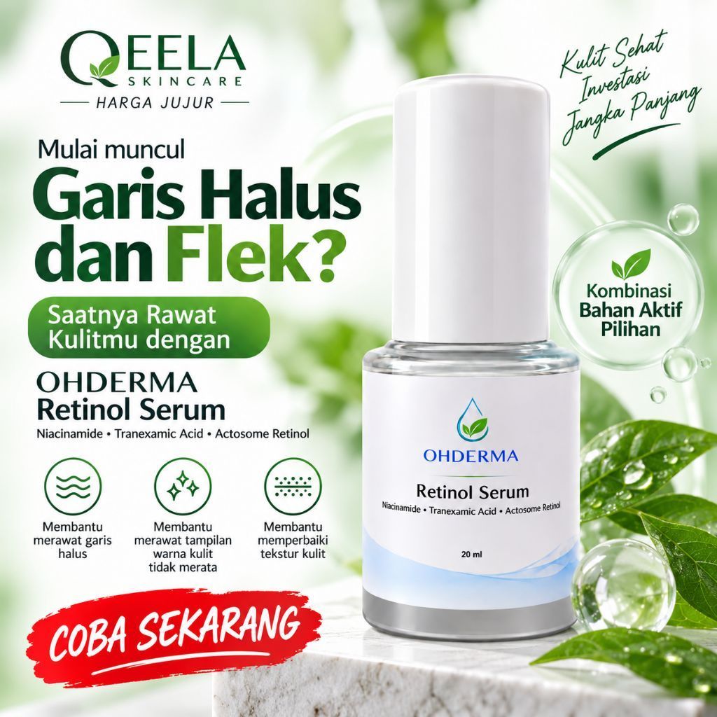 Serum Anti Aging Awet Muda Samarkan Garis Halus | Serum Anti Aging dan Glowing | Serum Retinol Ohder