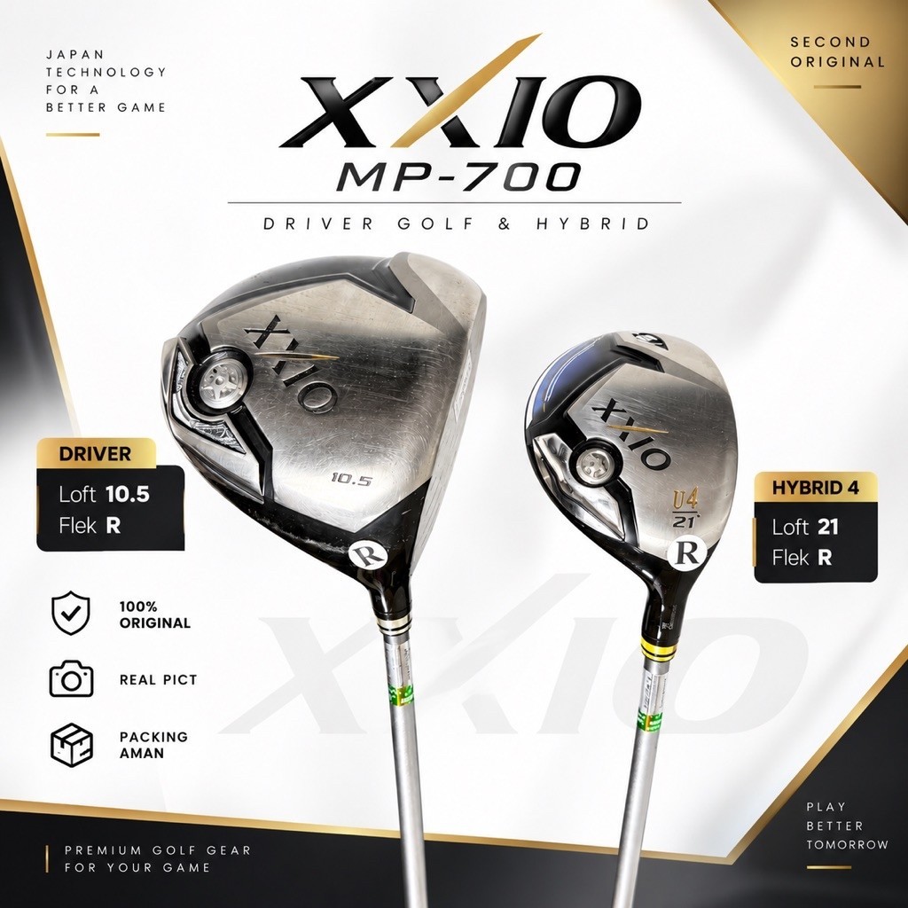Stick Golf Driver Golf & Hybrid Golf XXIO MP-700 Flek Reguler Second Original