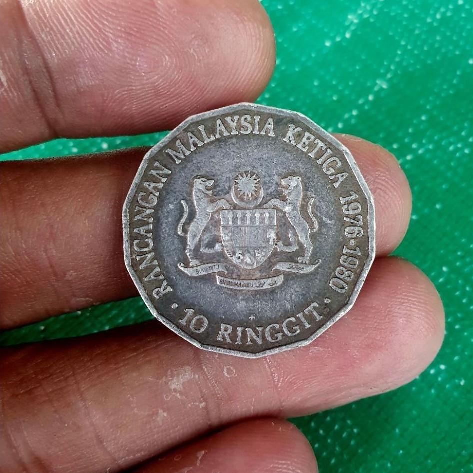 Silver Koin Perak 10 Ringgit Tahun 1980 Seri Peringatan Rancangan Malaysia Ketiga