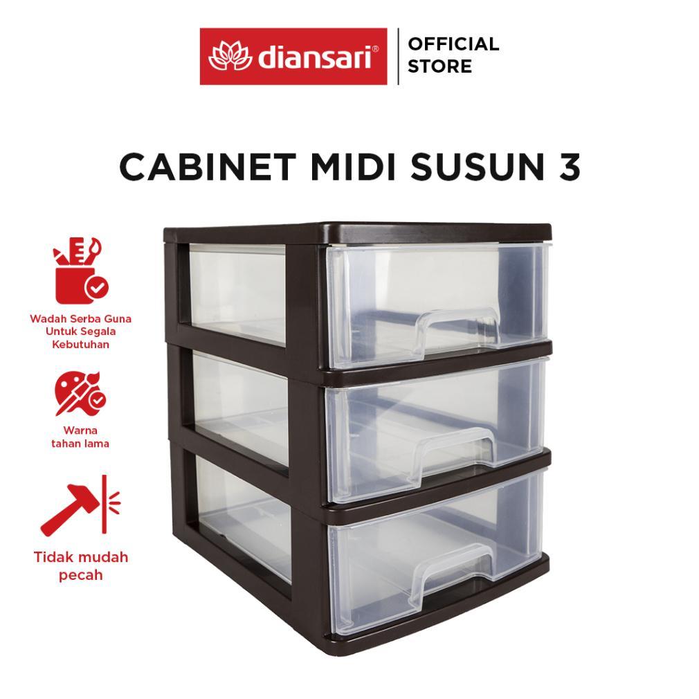 [TL] DIANSARI Rak Cabinet 3 Susun Jumbo Container Organizer Kosmetik Alat Tulis Kabinet Laci Plastik