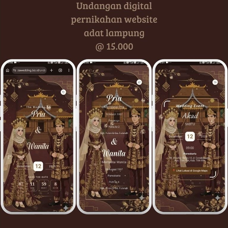 undangan digital pernikahan website adat lampung