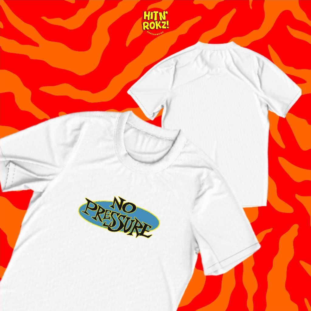 WHITE-T-SHIRT NO PRESSURE "LOGO" || KAOS BAND POPPUNK NO PRESSURE