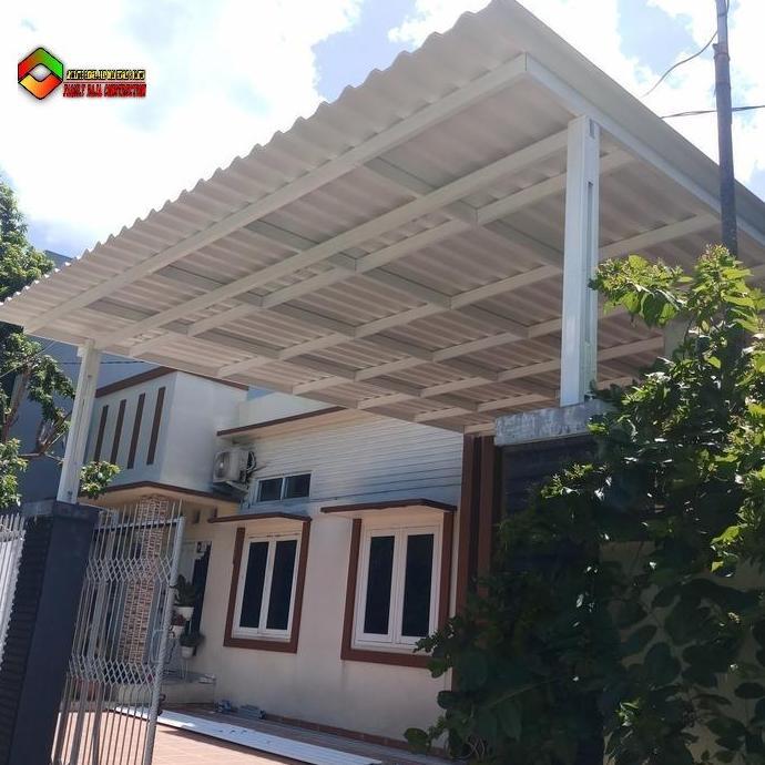 Fw5 Kanopi Baja Ringan Atap Upvc Doubel Layer 12Mm Anti Rayap Tahan Api & Cuaca, Rangka 0,75Mm Sni R